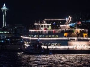 Christmas cruise ship in Puget Sound